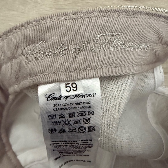 Conte of Florence Unisex beige Cotton Blend Hat Italy Classic Luxury - Picture 10 of 10